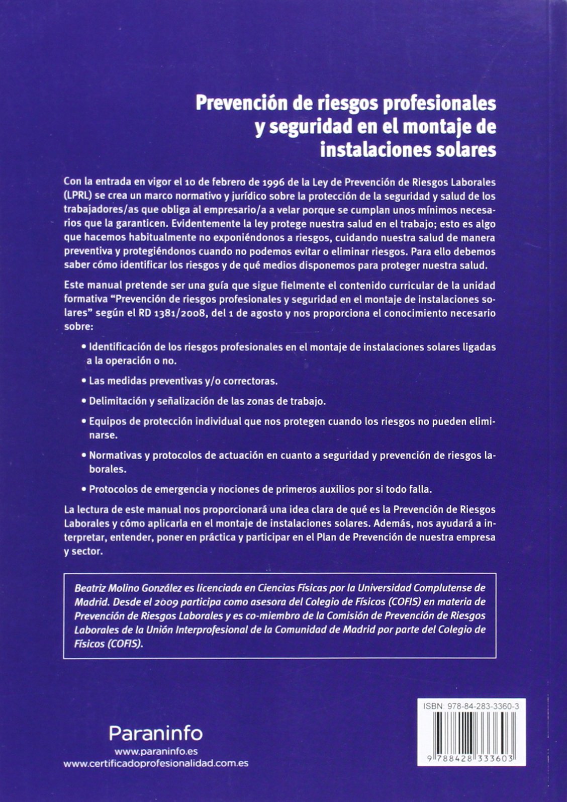 Prevención de riesgos profesionales y seguridad en el montaje de instalaciones solares