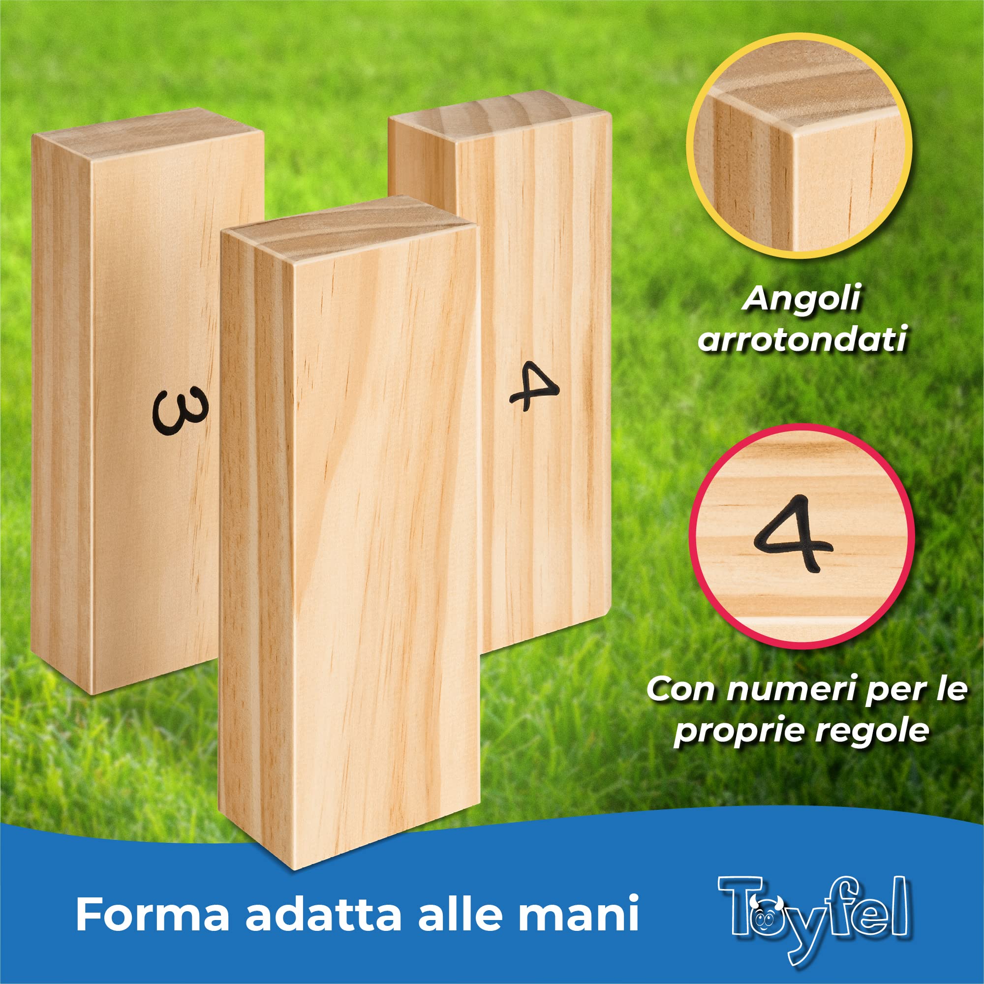 Toyfel torre traballante in legno FSC con base e tabellone