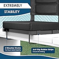 Vista 3 de Stadium Seats with Back Support,Bleacher Chairs with Cushion, Portable Folding Stadium Chair with Removable Cushion and Large Pocket for School