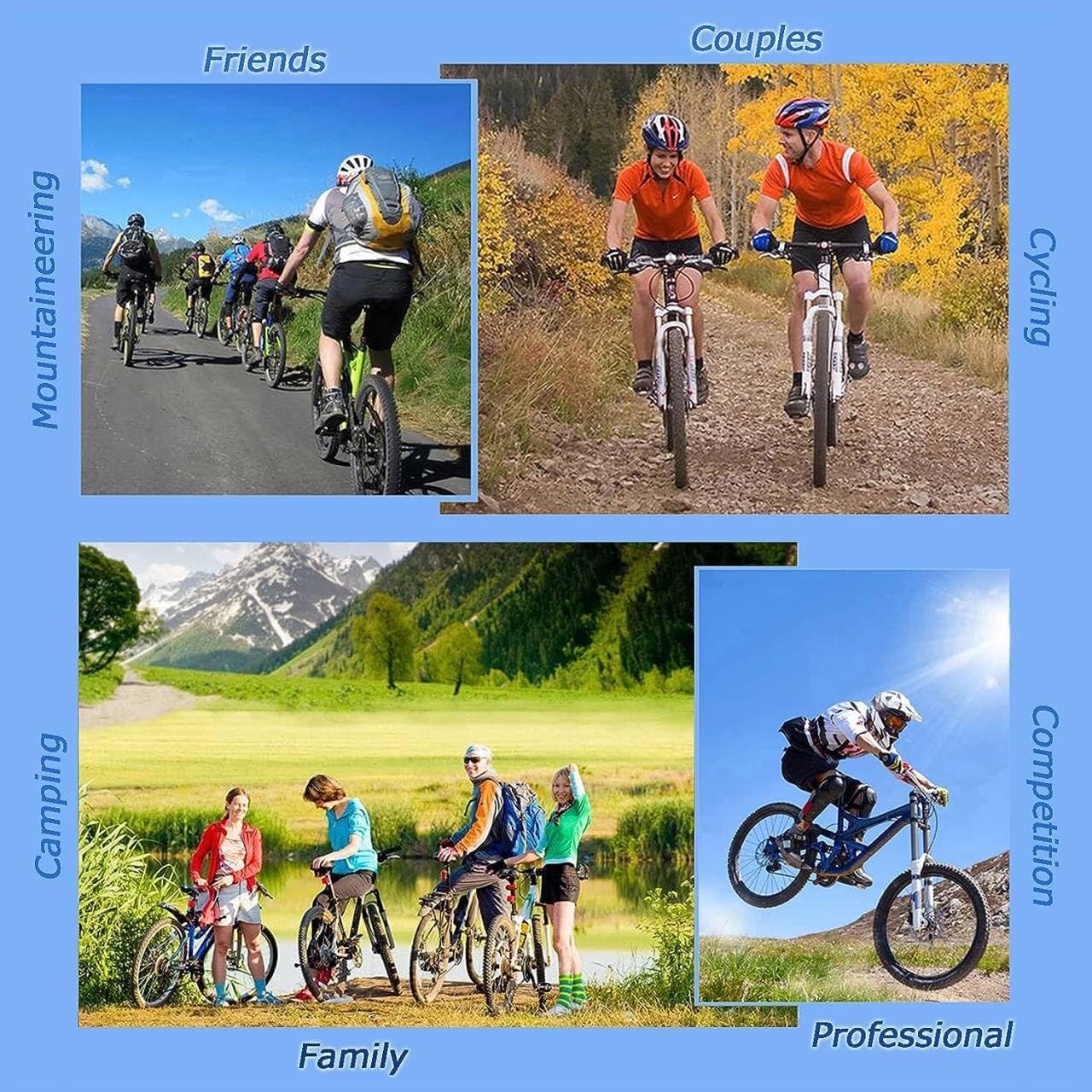 Ropa Ciclismo Otoño/Invierno/Primavera para Hombre Ciclismo Acolchado Maillot MTB de Manga Larga y Culotte Pantalones Acolchado 9D＋Gafas de Ciclismo Guantes