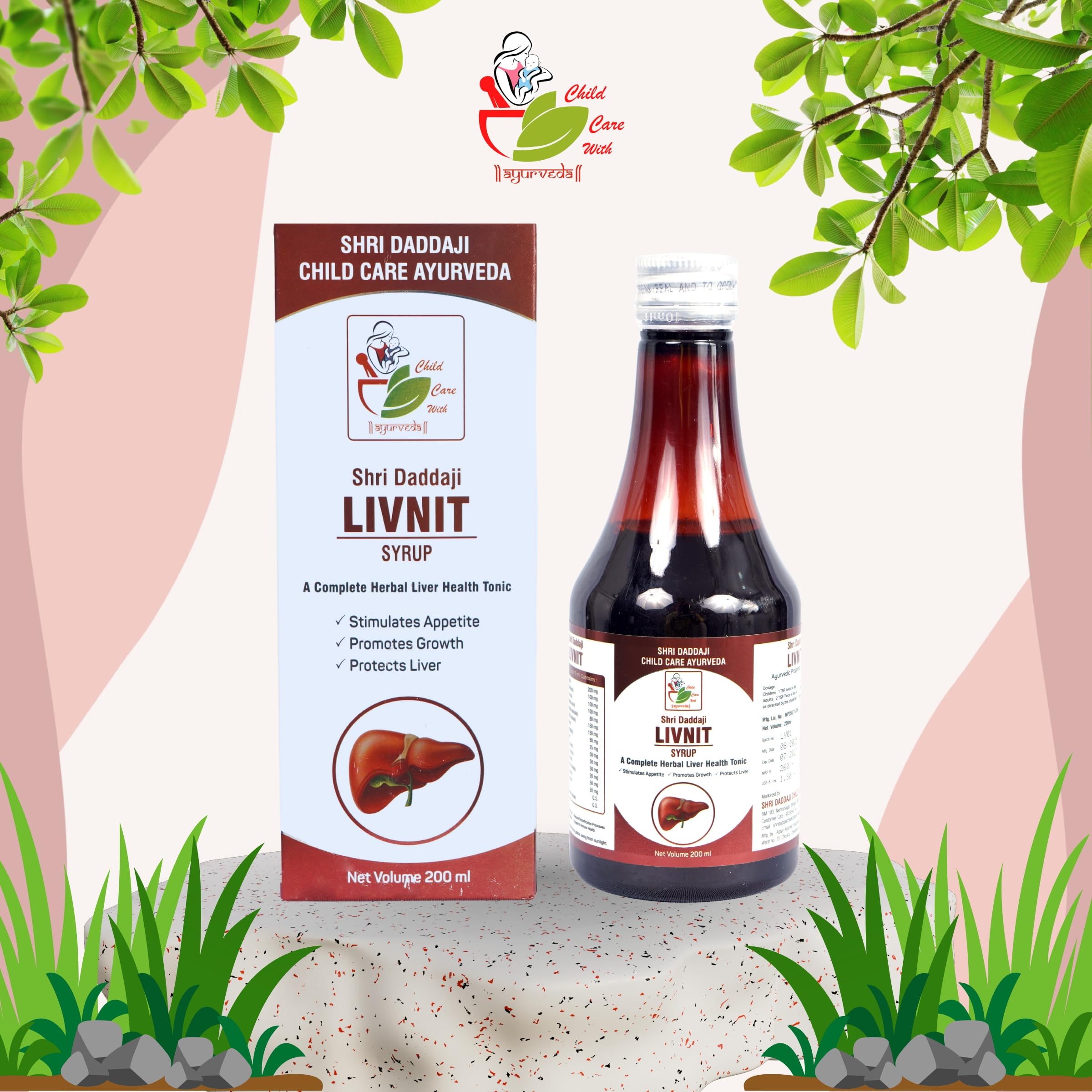 Shri Daddaji LIVNIT Syrup 200ml | Ayurvedic Liver Health Tonic | Herbal Detox for Healthy Liver, Digestion & Immunity | Boosts Appetite & Promotes Growth | Natural & Safe for All Ages - Image 7 thumbnail