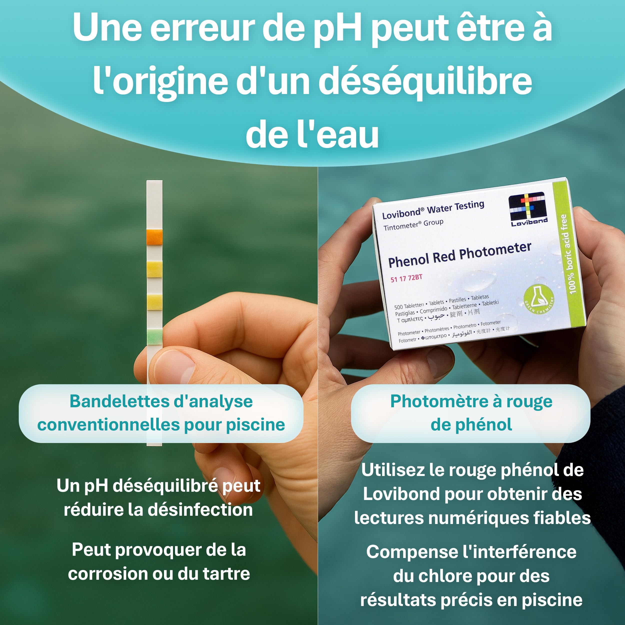 Comprimés de Phenol Red Lovibond – Boîte de 250 – Réactifs de Qualité Professionnelle pour Photomètres Numériques | Analyse de l’Eau Fiable, Simple d’Utilisation et Précise