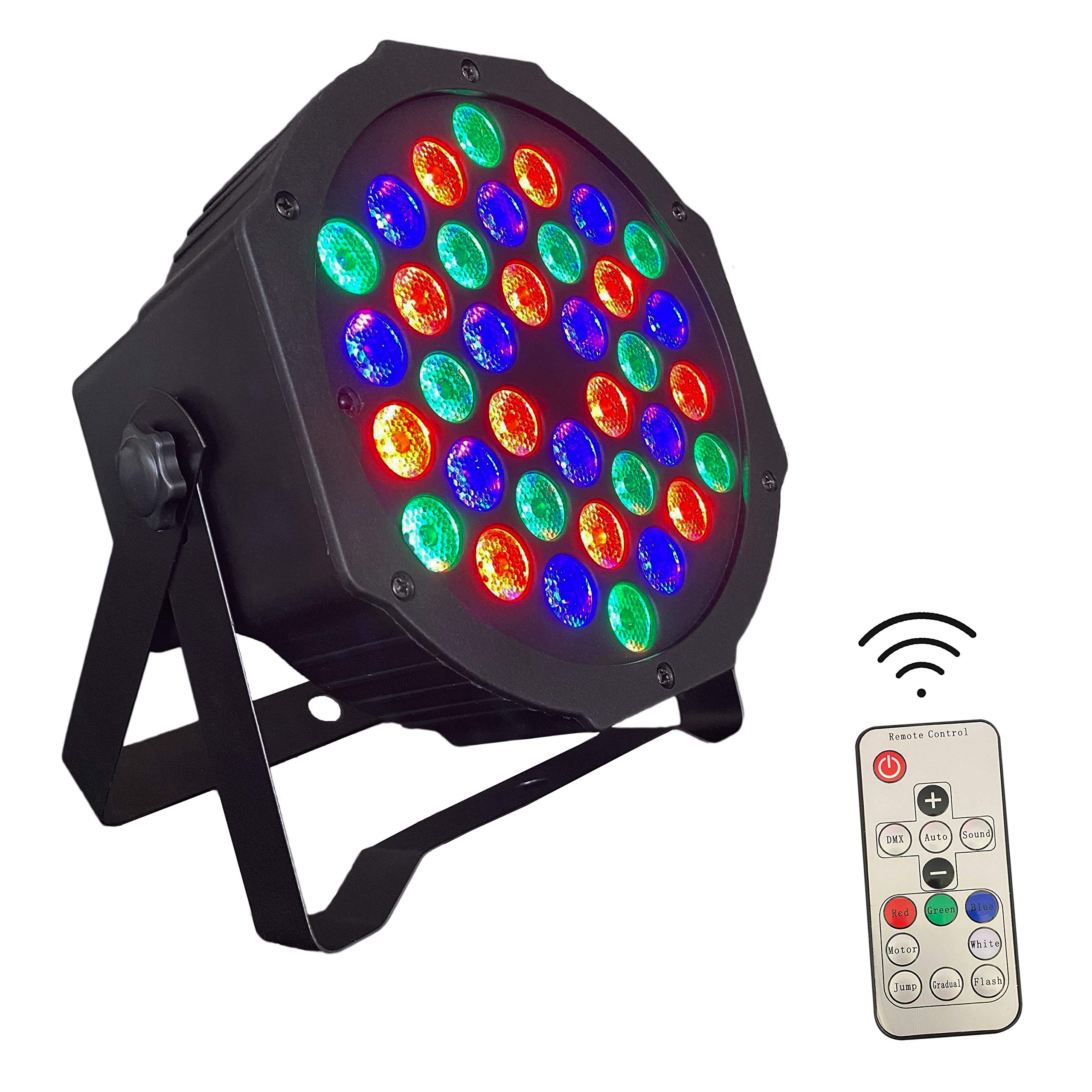 Sponsored Ad – DJ Stage and Up Light PAR with Remote, DMX or Sound Activated control, creates a strong wash or dynamic light effect for home parties or professional events (RGB Color Mix)