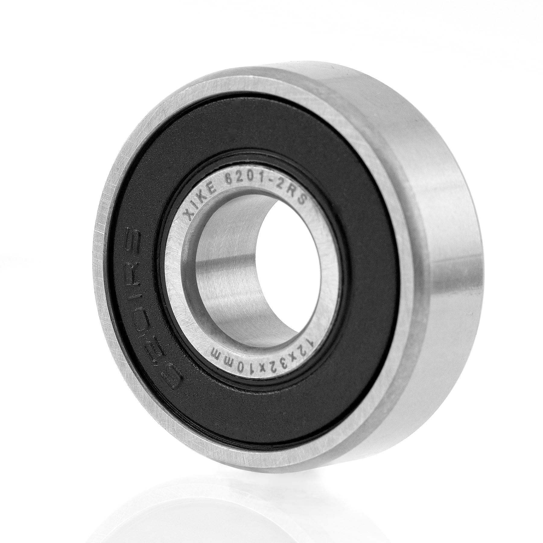 XiKe Lot de 20 roulements à billes 6201-2RS à rainure profonde à double étanchéité, pré-lubrifiés pour haut tr/min, acier chromé P6, ABEC 3 - 12 x 32 x 10 mm