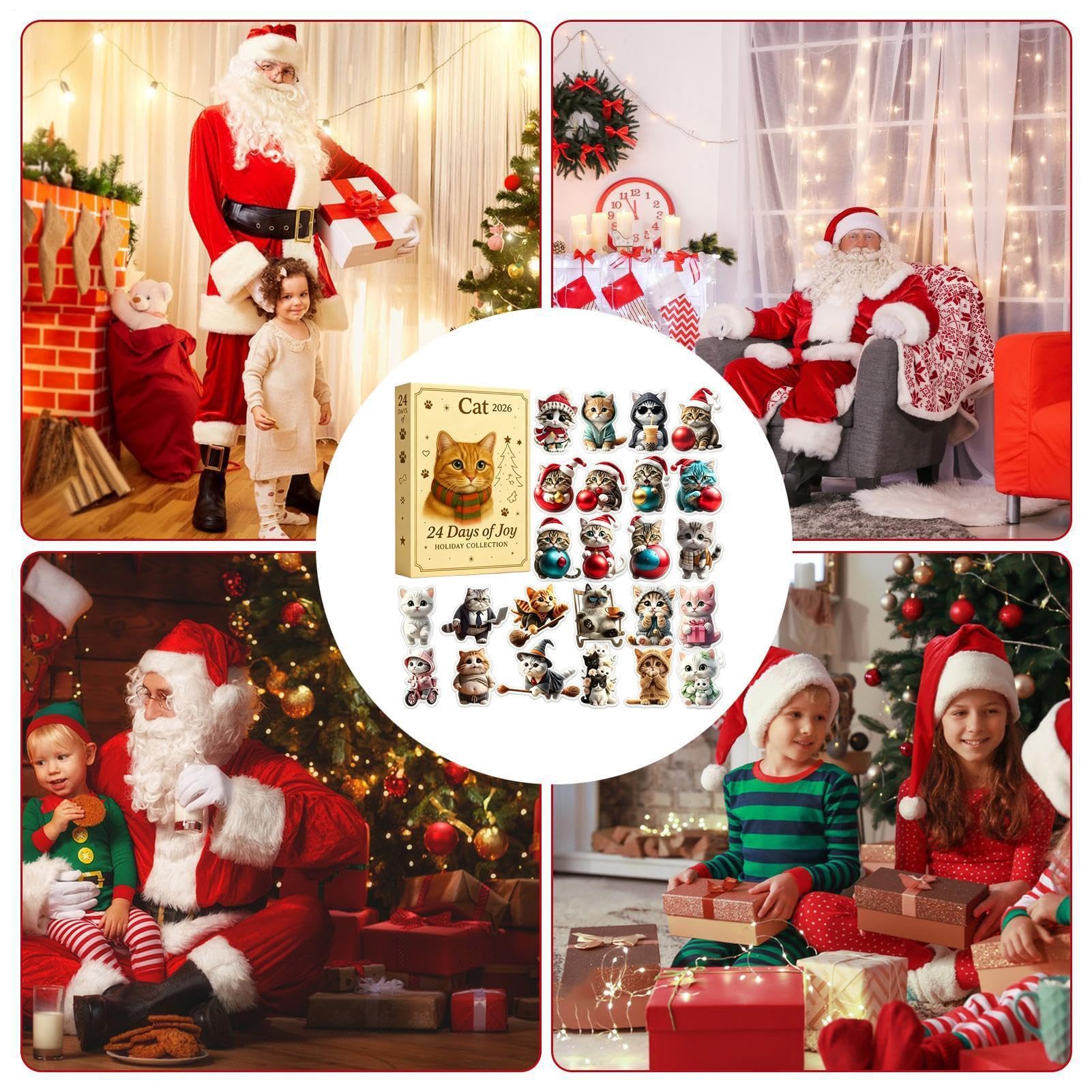 Conto alla rovescia per Natale Calendario 2D Acrilico Gatto Decorazioni