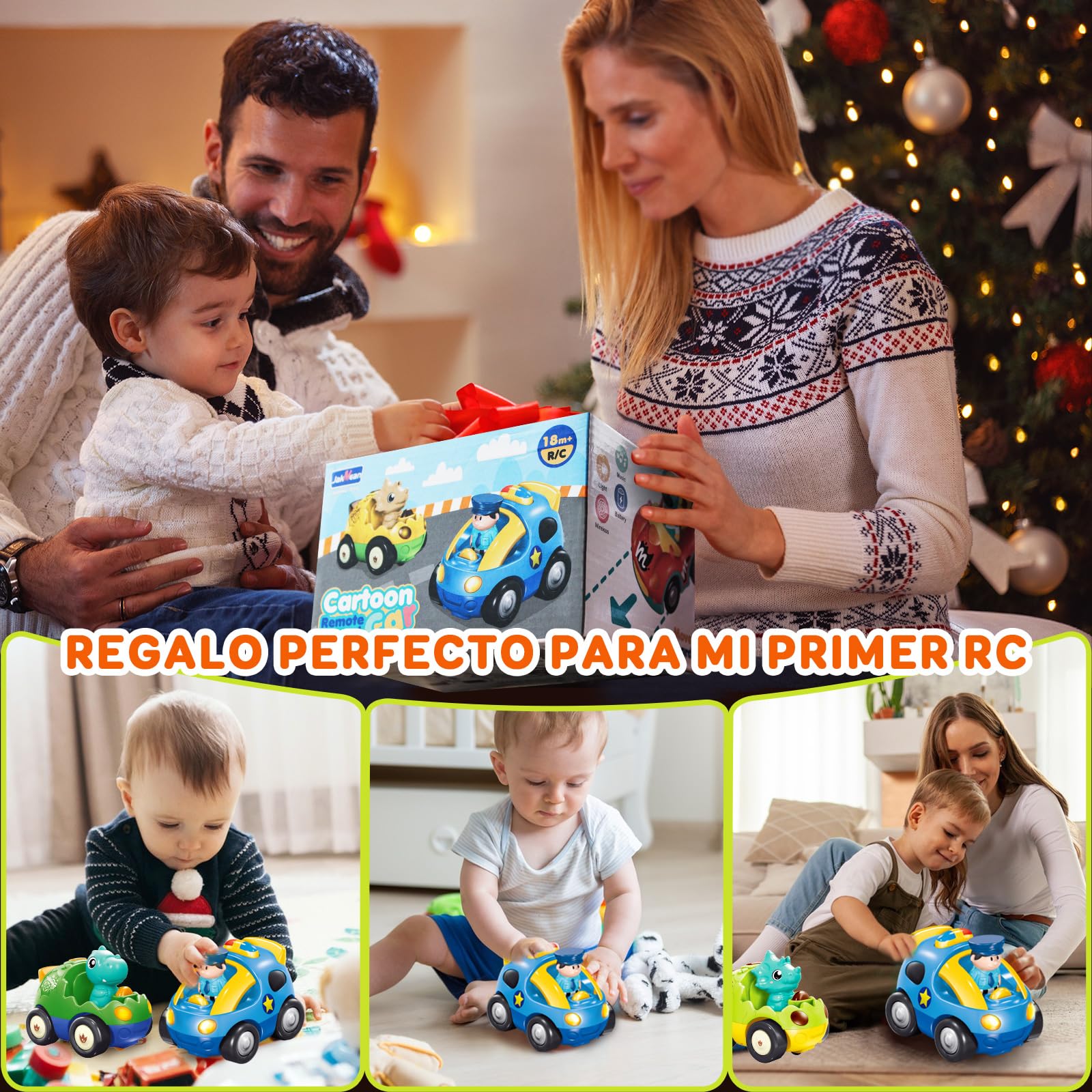 Pup Go Coche de Carreras RC Cartoon para Niños Pequeños 18 Meses, Música y 2 Muñecas Intercambiables, Primer Coche de Control Remoto, Cumpleaños o Navidad