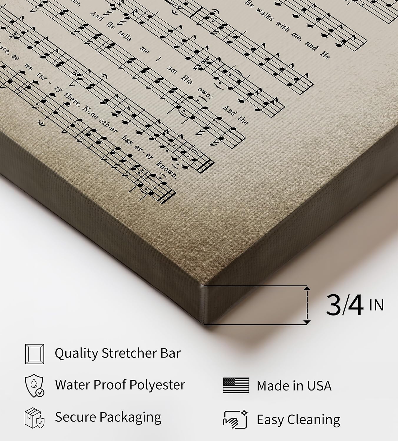 Poster Master In The Garden Canvas - Hymnal Song Sheet Print - Sheet Music Art - Gift for Him, Her, Musician - Perfect Musical Wall Decor for Home, Office, Living Room - 8x10 STRETCHED Canvas