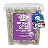 Organic Catnip, 100% Natural Cat Nips Organic Blend That Energizes and Excites Cats, Safe Catnip Treats Used for Cat Play, Cat Training, & New Organic Catnip Toys for Cats(1 Gallon Organic)