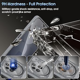 QULLOO Screen Protector for Nothing Phone 3A Pro, [2+2 Pack] Tempered Glass & Camera Lens Protector, HD Anti-Scratch Easy Installation Protective Glass Film