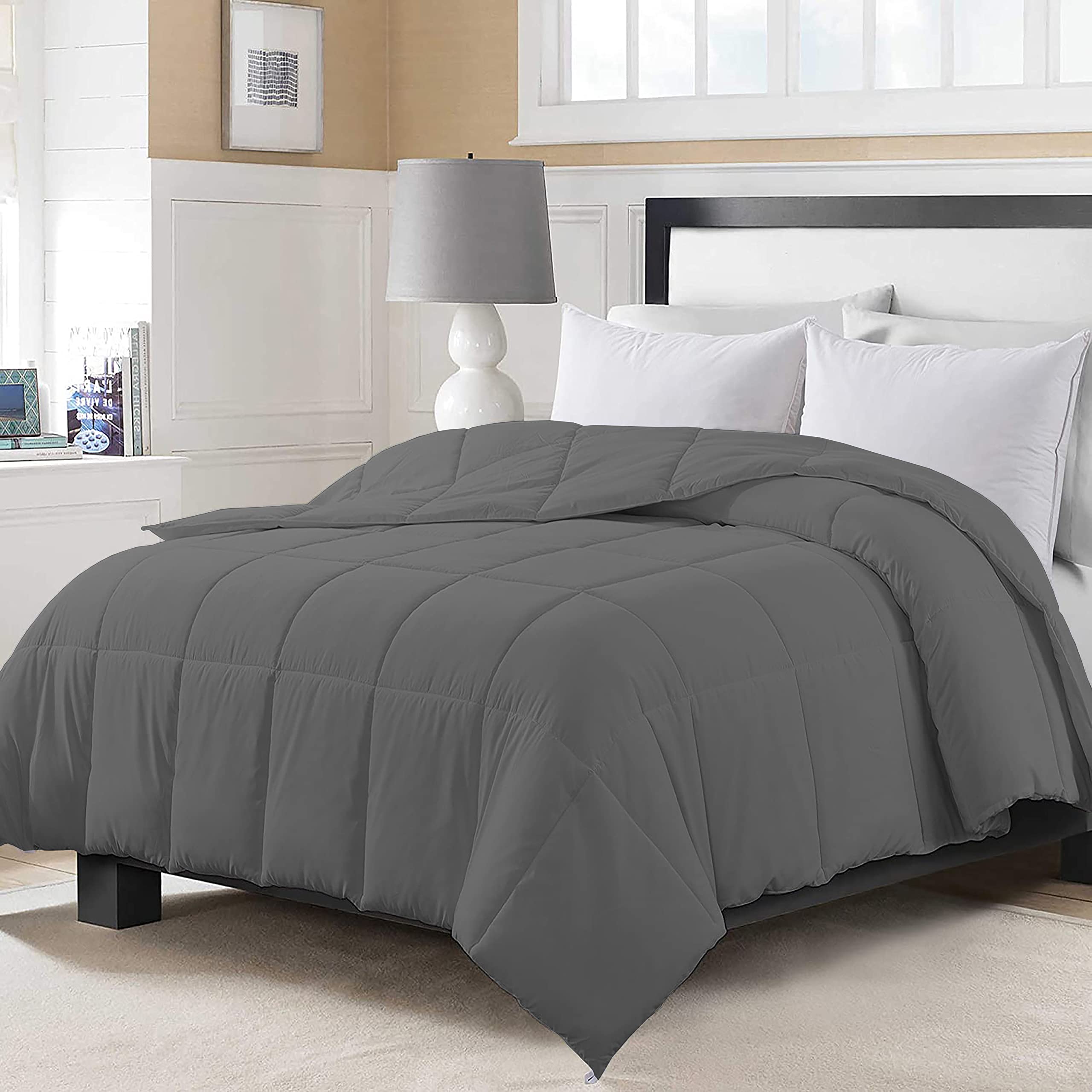 Day care - 200 GSM Soft AC Comforter Hotel Quality-Down Alternative Comforter (92" x 106" Inches) - All Season |AC Comforter/Blanket/Quilt/Rajai King Size Bed|Dark Grey