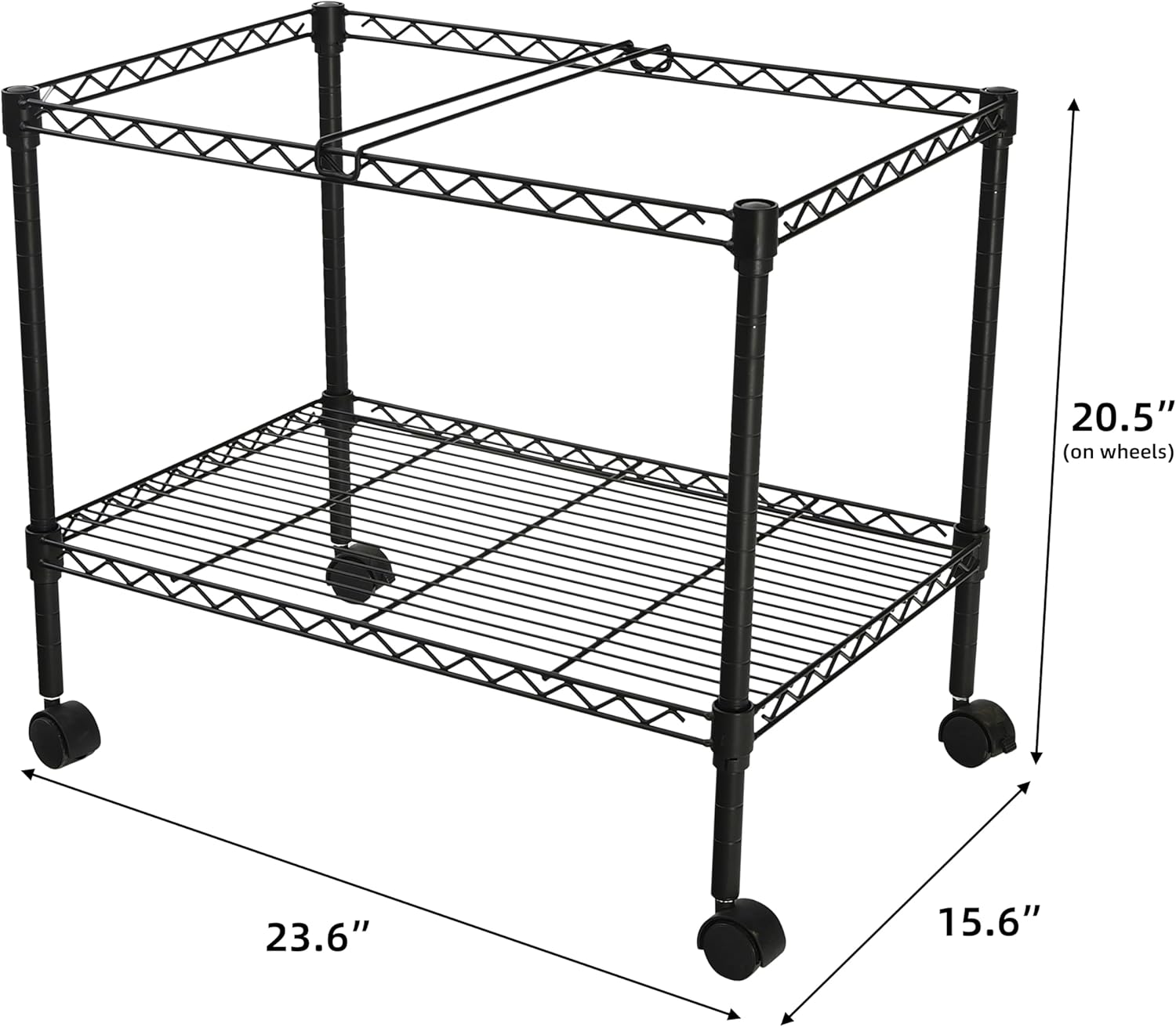 Finnhomy Premium 1-Tier Metal Rolling File Cart for Letter Size and Legal Size Folder, Black