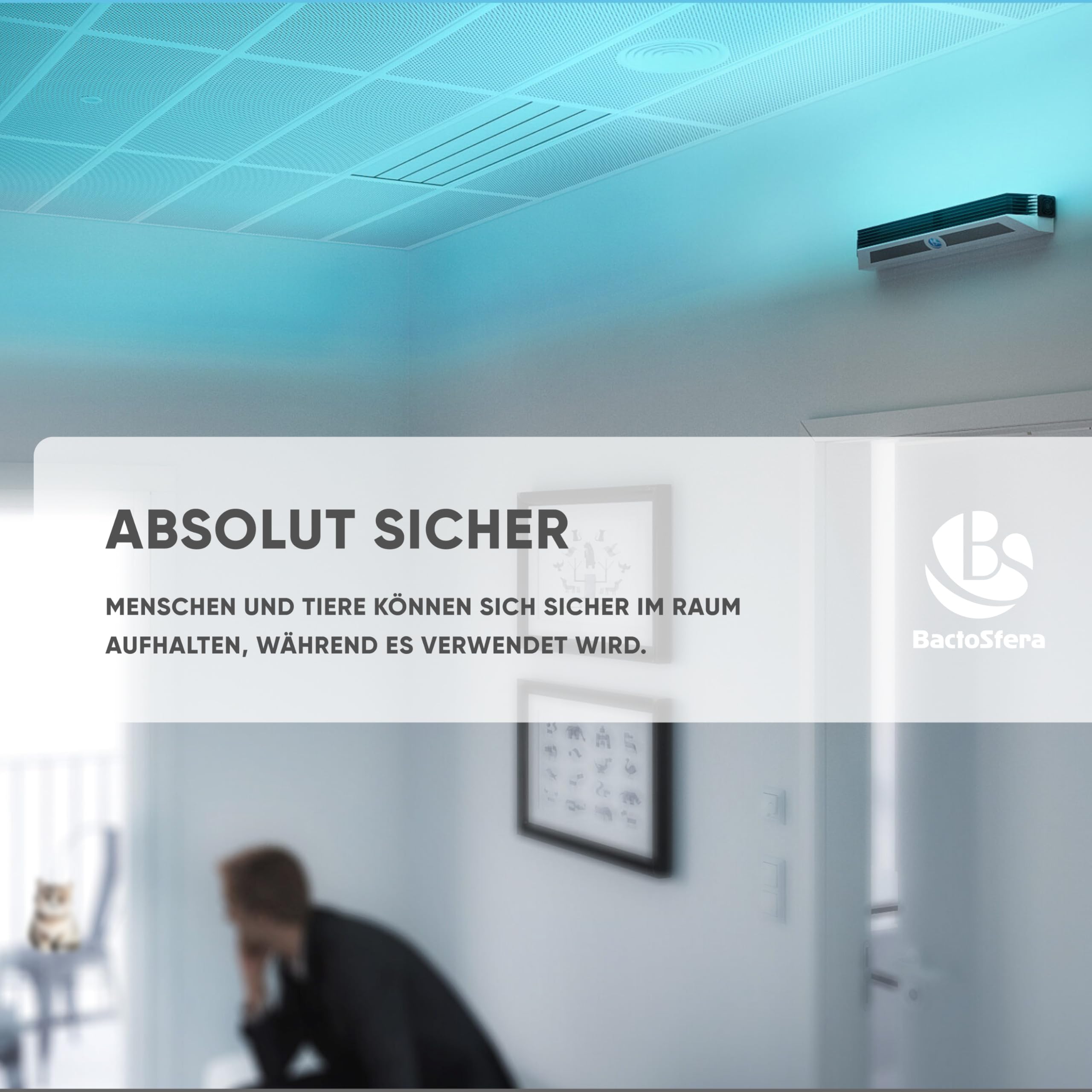 EKRAN Jalousie Luftreiniger: Schnelle Desinfektion mit Ventilator für Räume bis 45m² (25 FAN UV-C)