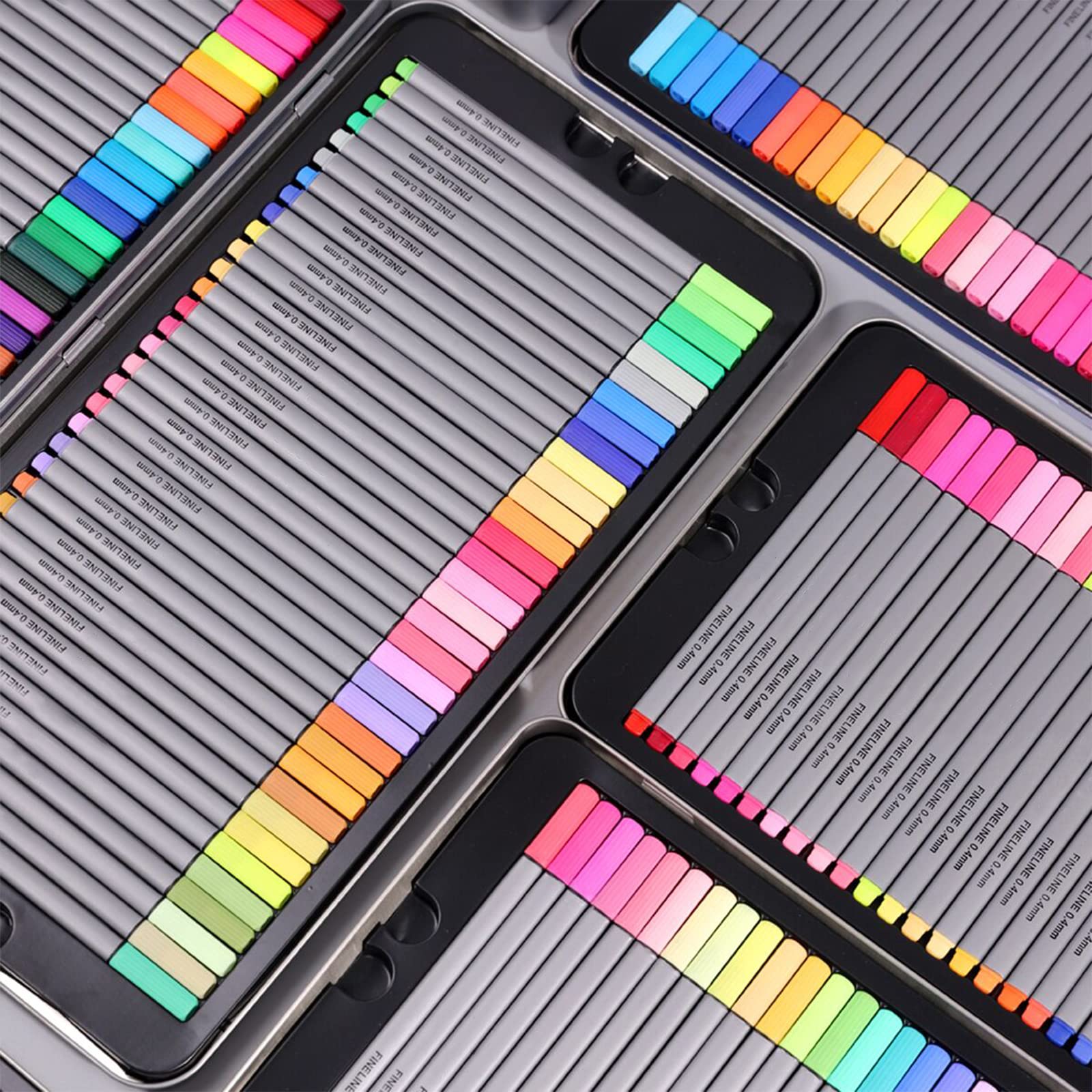 72 Fineliner-Stifte in leuchtenden Farben zum Zeichnen, 0,4 mm feine Spitze zum Skizzieren, professionelle Kunstmarker mit ergonomischem Griff, Metallgehäuse für Künstler,