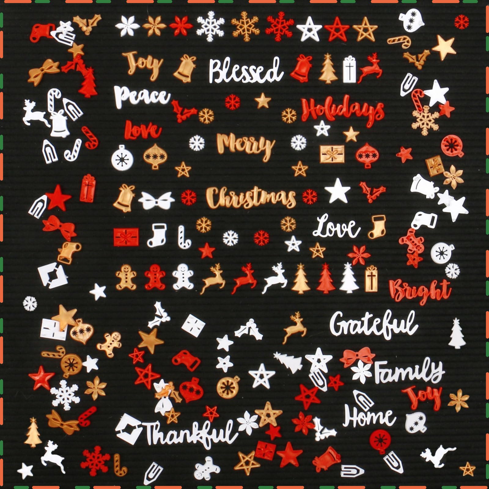 Christmas Letters for Letter Board Letters Only, 1 Inch Plastic Letters for Felt Letter Board Sign (188 Characters), Red Pre-cut Letterboard Letters for Changeable Message Board Replacement Accessories