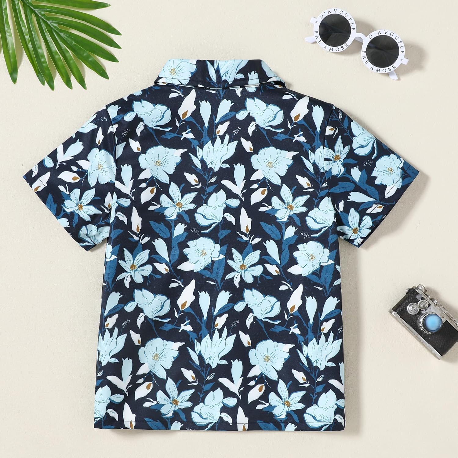 YALLET Boys Hawaiian Shirt Cool Summer Hawaii Shirts Casual Short Sleeve Button Down Aloha Beach Tee Tops 2-10 Years - Image 2