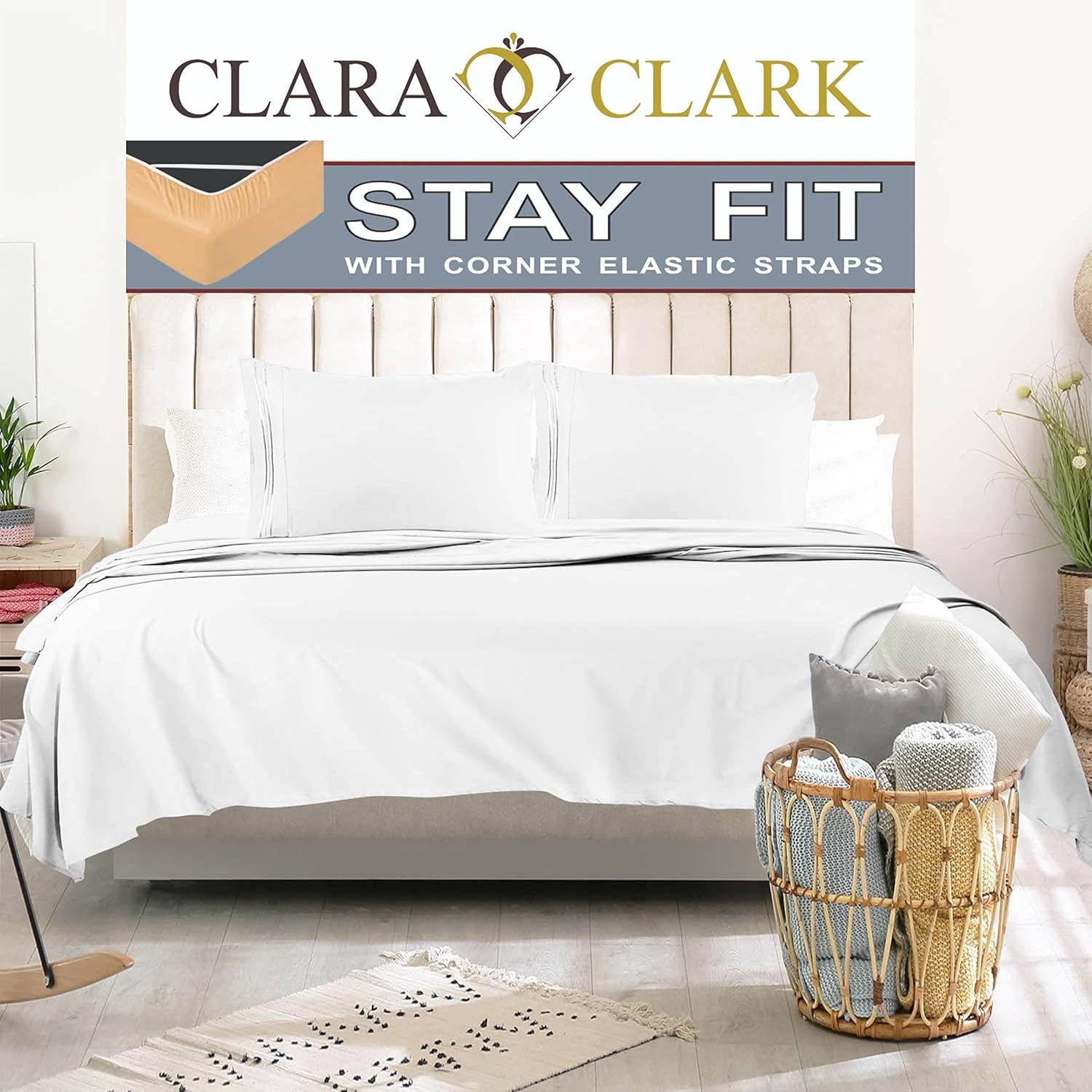 Clara Clark 1800 Series Bed Sheet Sets Stay fit on