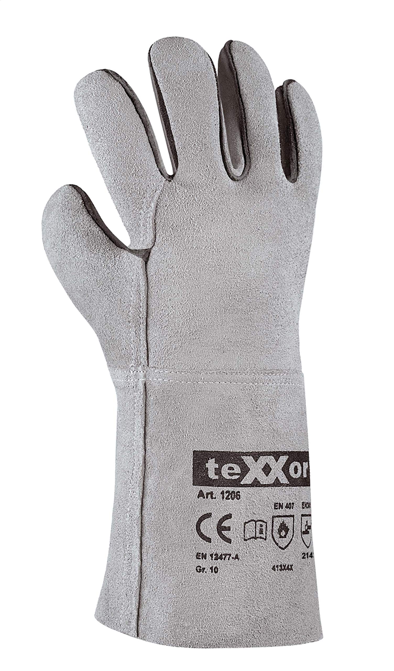 texxor (96 Paar) Handschuhe Schweißerhandschuhe KATLA 96 x natur XL/10