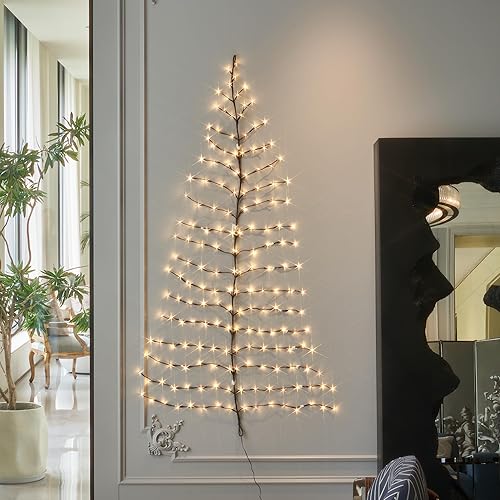 Birchlitland LED Wall Tree 6FT 180L Warm White Fairy Lights, Lighted Trees for I