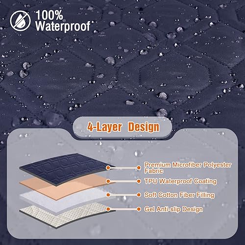 Miniatura 187 de VANSOFY Fundas 100% impermeables para sillas reclinables, antideslizantes, para sillas reclinables, protector de muebles, funda lavable con Negro