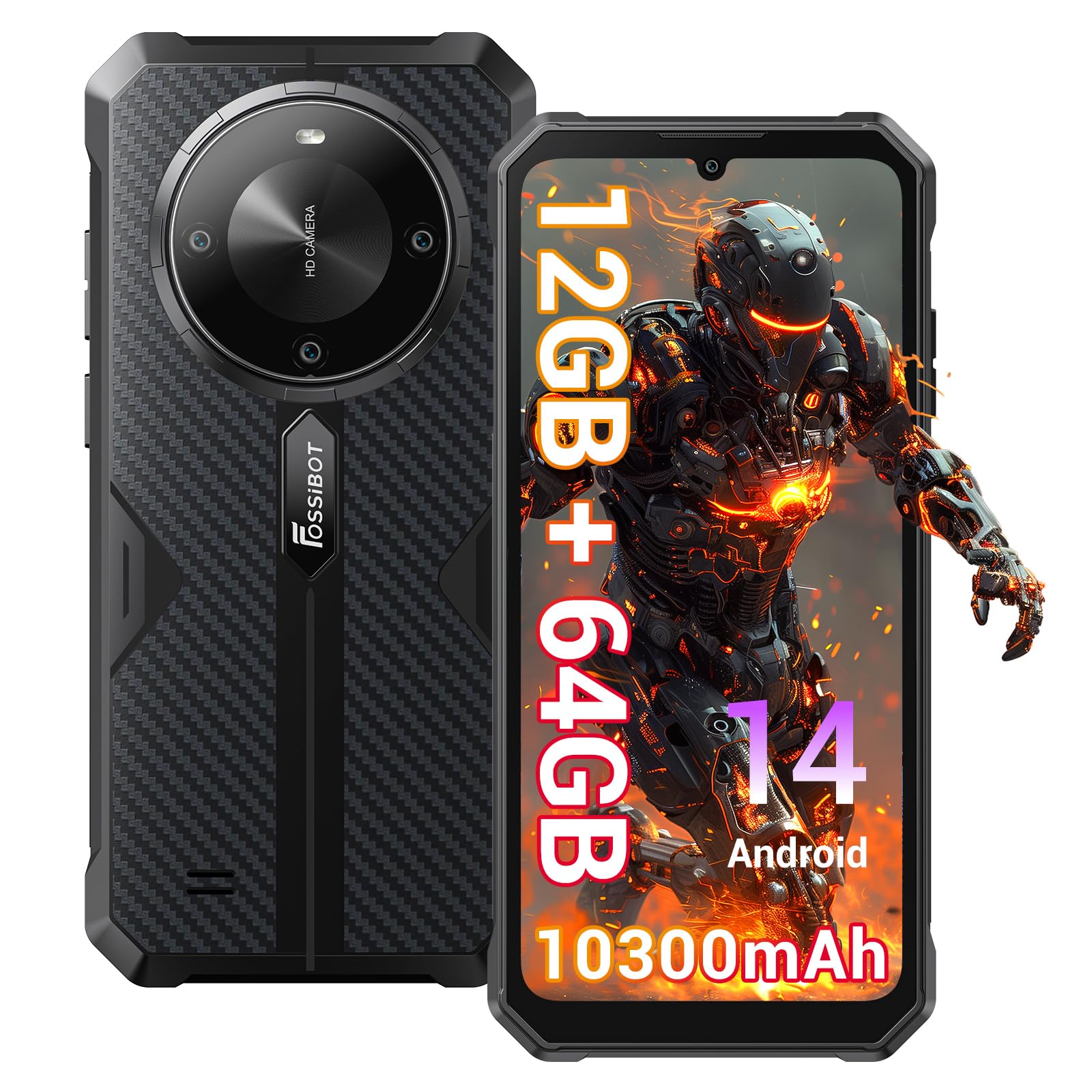 FOSSiBOT F105 Smartphone Incassable Android 14, 6.745" HD+ écran