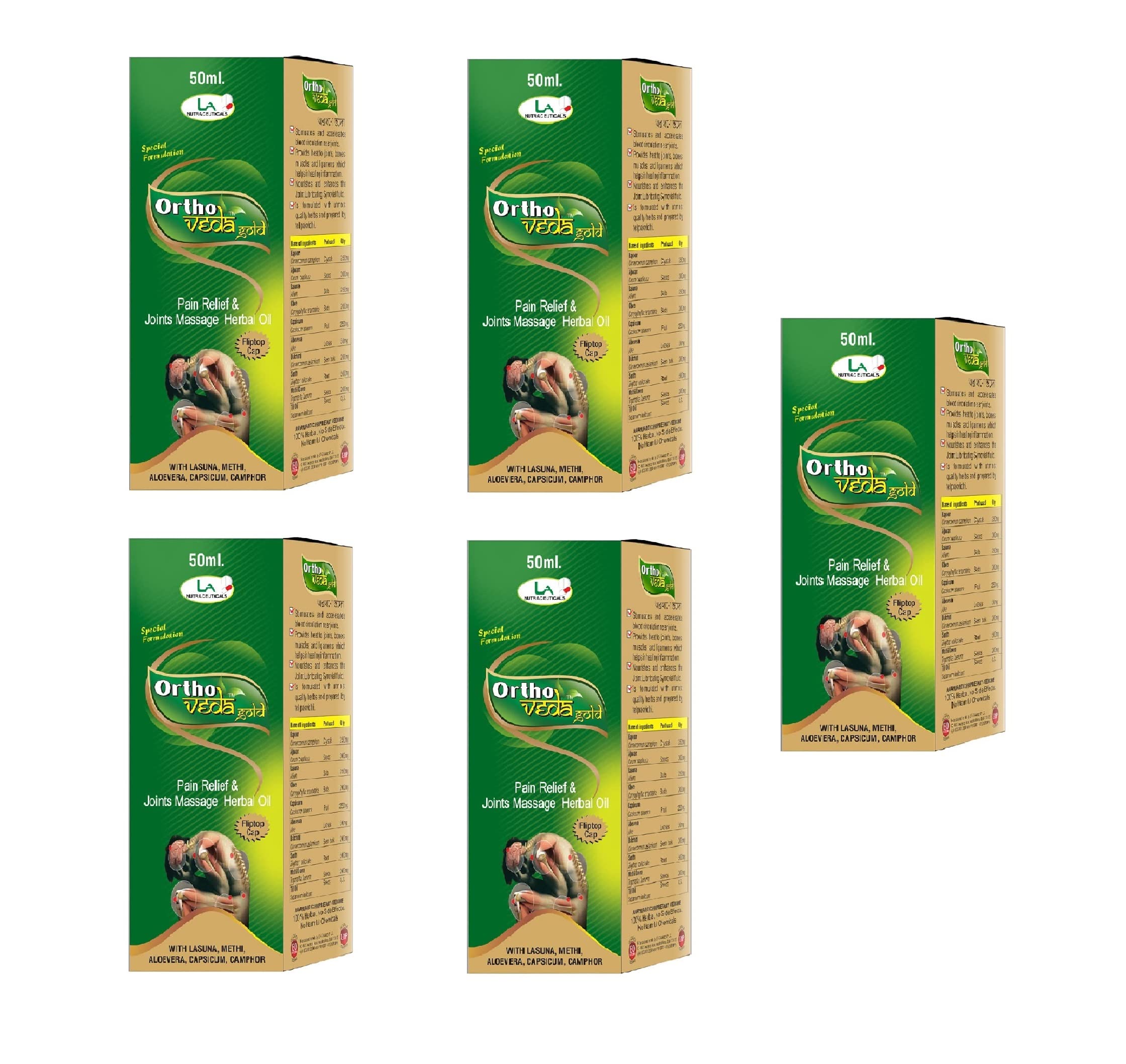 LA NUTRAs Ortho Veda Pain Relief & Joint Massage - 50ml Herbal Oil (Pack of 5). (B0BWXWY6F5) Amazon Price History, Amazon Price Tracker
