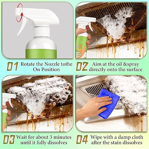 Miniatura 6 de Spray limpiador de cocina de iones electrolizados, limpiador de electrodomésticos de cocina, espray multiusos de limpieza para el hogar y la cocina