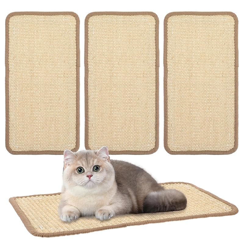 Tapete Arranhador para Gatos de Sisal com Fita Adesiva Afcabakila, 4 unidades