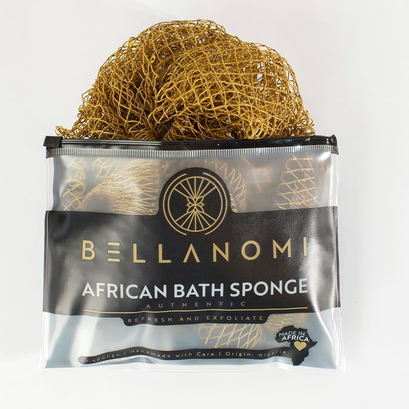 Esponja de banho African Net Bellanomi Sapo, malha de nylon, 114,3 cm, Olive Gold