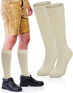 Lederhosen Oktoberfeest Socks for Men German Bavarian Lederhosen Trachten Socks Classic Cable Knit for Men Oktoberfeest Costume