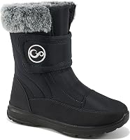 Almusen Women's Snow Boots Winter: Warm Fur Lined Mid-Calf, Waterproof Anti-Slip Hook & Loop Outdoor Comfort Boots