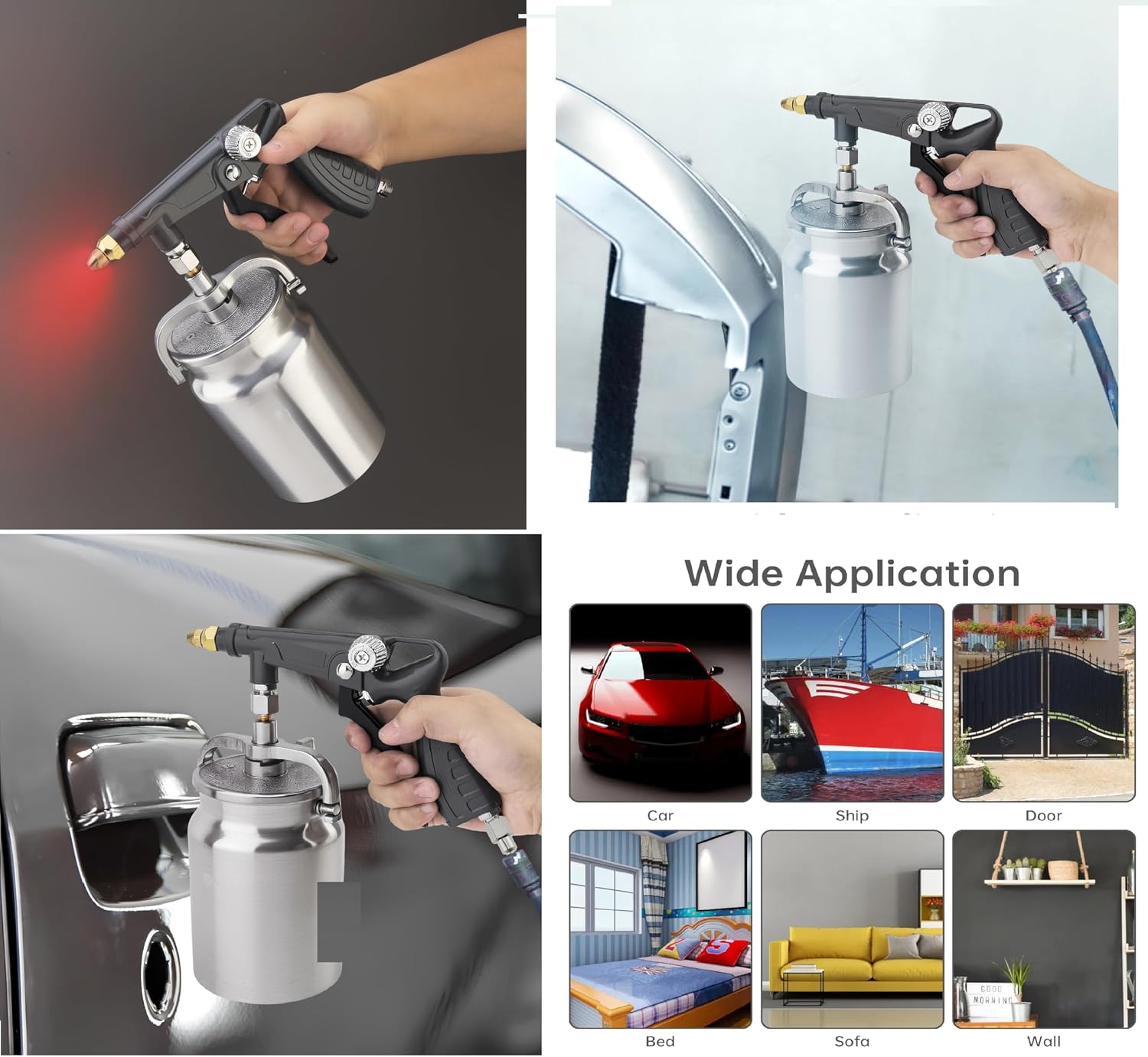 ChgImposs Undercoating Spray Gun Kit, 34 fl oz / 1 Liter Cup, Fluid Film Rust Proofing Gun for Truck Bed Liner, Car Underbody Coating, Rubberized Protective Spray Tool with Hoses (Grey)
