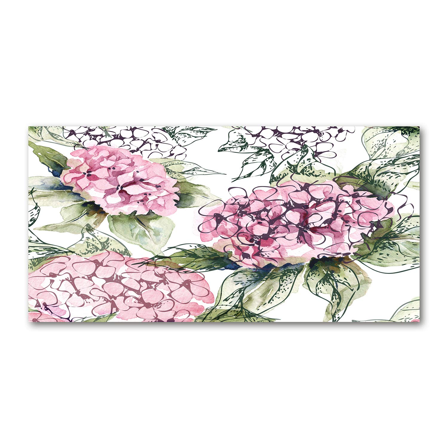 Tableau en acrylique haut de gamme Tulup 120x60cm avec impression HD d'hortensia