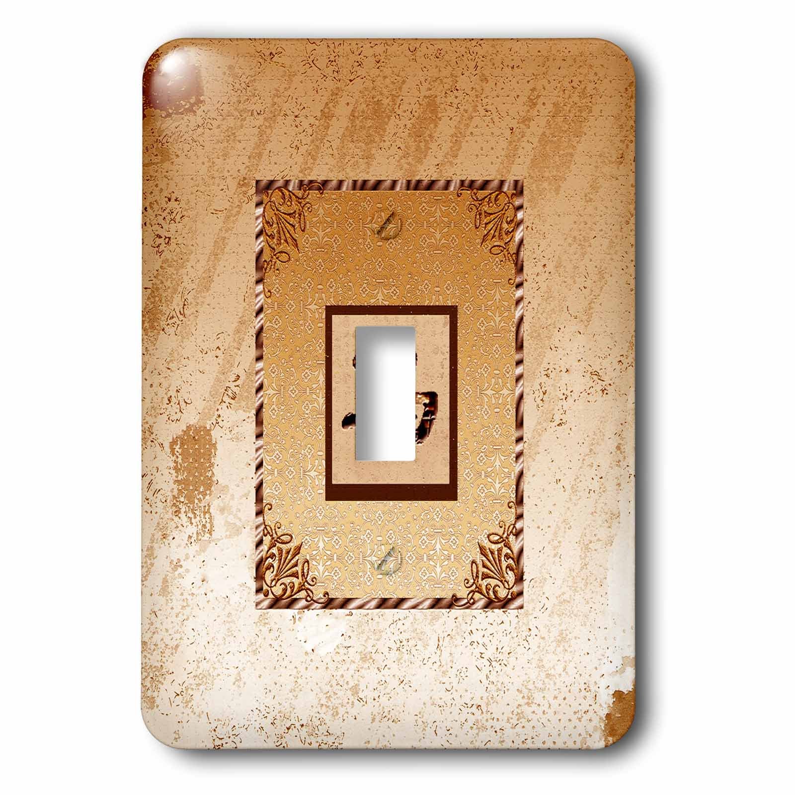Placa para interruptor de botón 3dRose LSP_167273_1 naranja con diseño de caballo chino