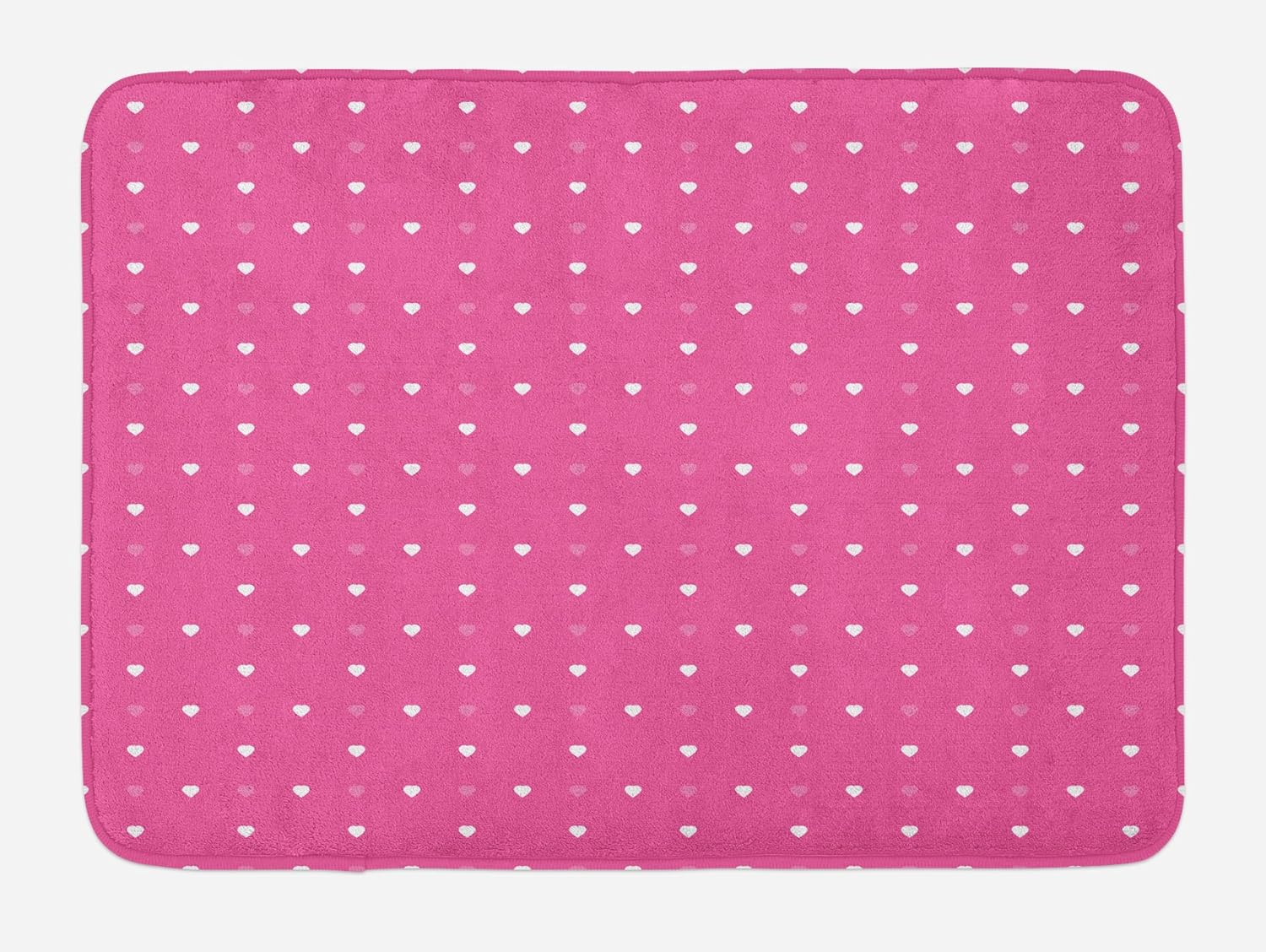 Lunarable Valentine's Day Bath Mat, Little Hearts Pattern