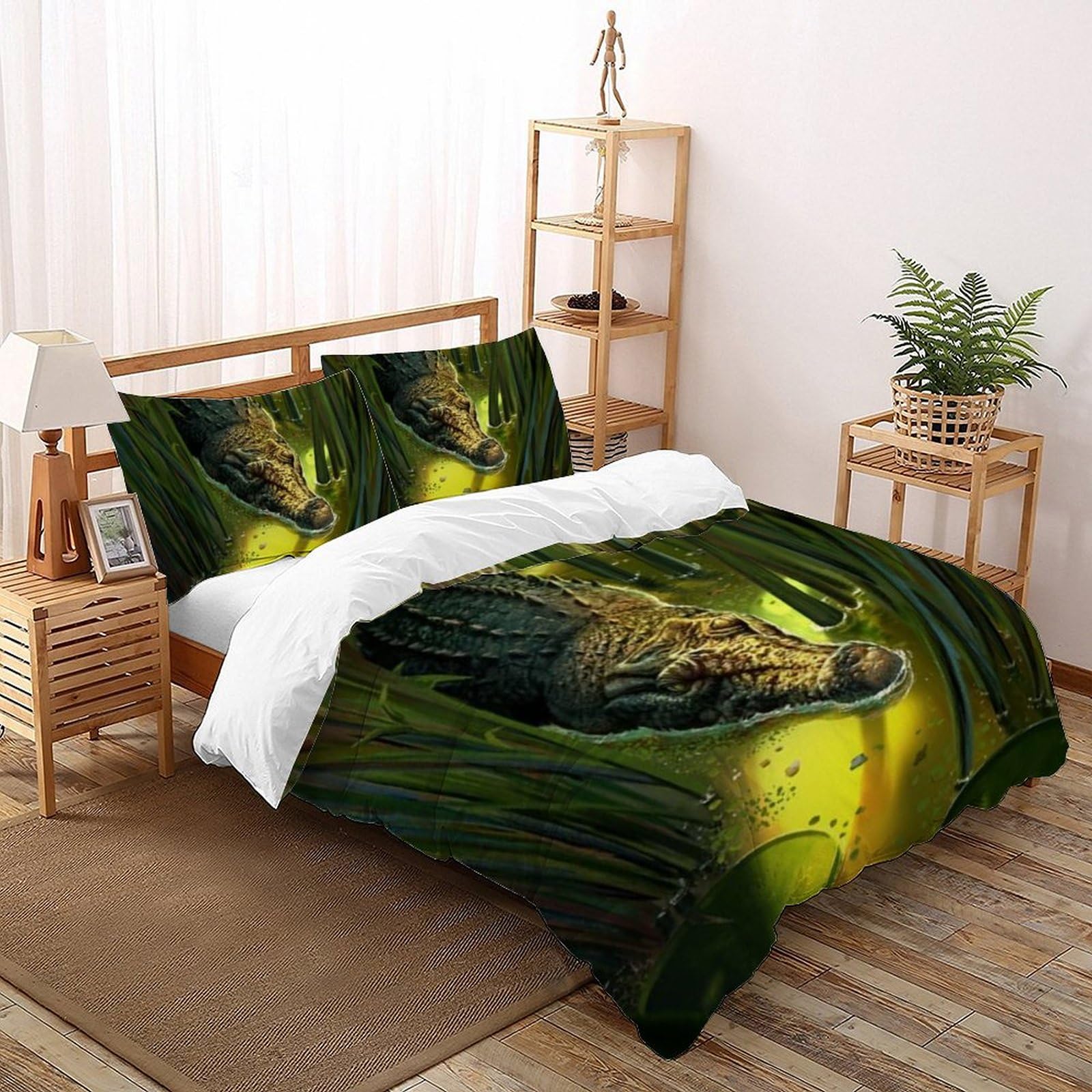 Housse de couette crocodile 200x200cm pour transformer la chambre de votre fille