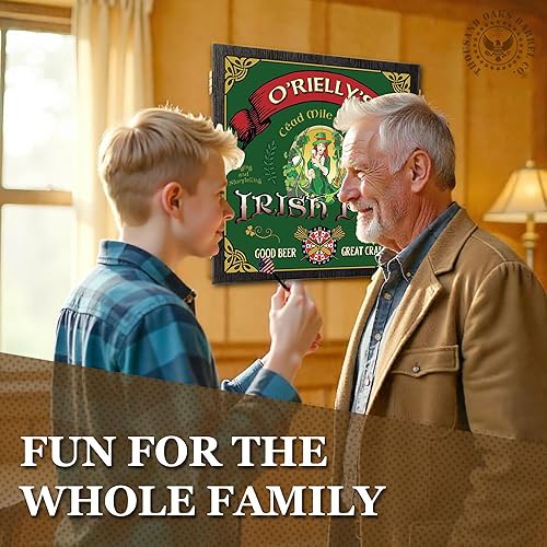 Miniatura 9 de THOUSAND OAKS BARREL CO.  Juego de diana y gabinete personalizado 'Vineyard' con 6 dardos de punta de acero (Craft Brewery Taproom)