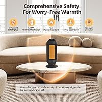 Vista 2 de Space Heater 1500W with Remote, Portable Desk Heater with Carry Handle, 7H Timer & 3 Modes, Overheat and Tip-Over Protection, Non-Oscillating, for