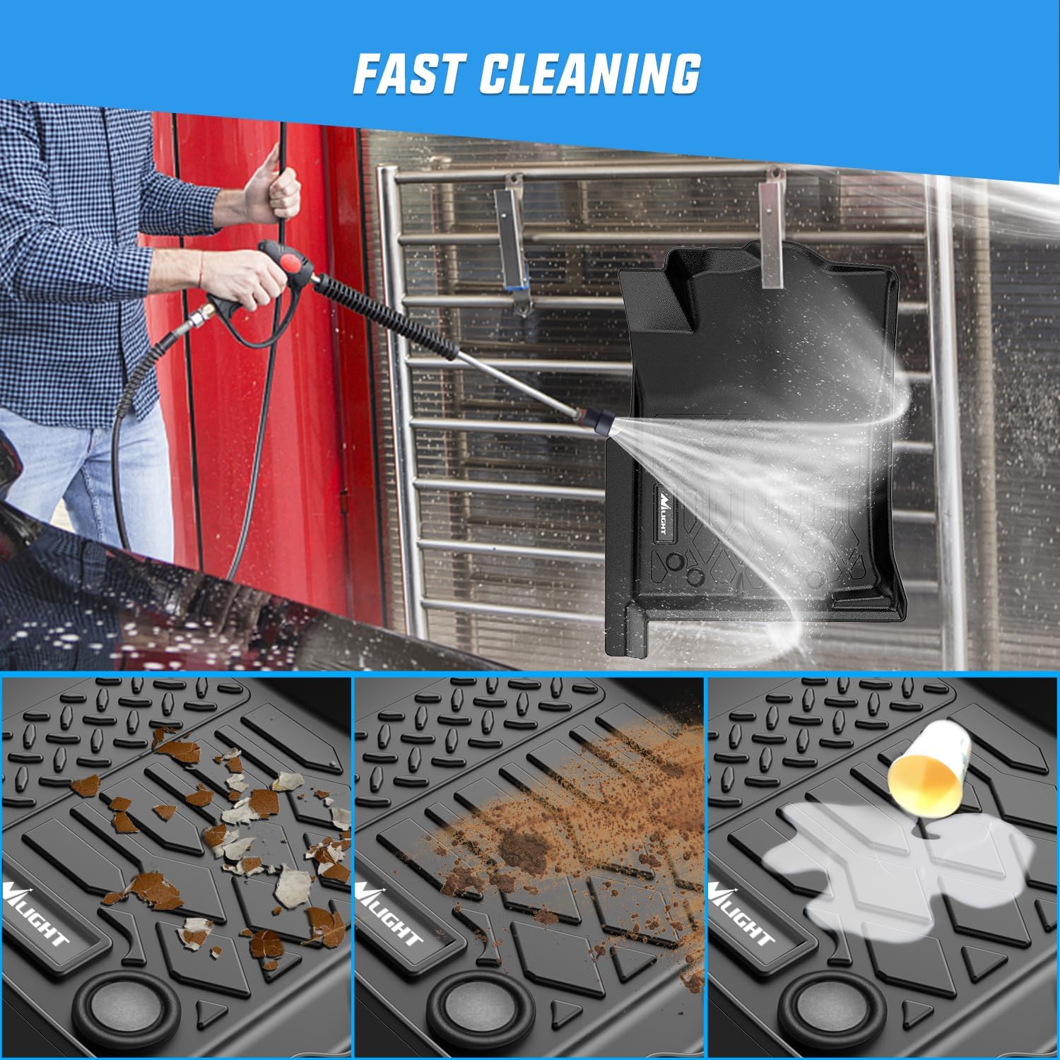 Nilight Floor Mats for Toyota Tacoma Double Cab 2005 2006 2007 2008 2009 2010 2011 2012 2013 2014 2015 All Weather Custom Fit Heavy Duty Floor Liners - Image 6