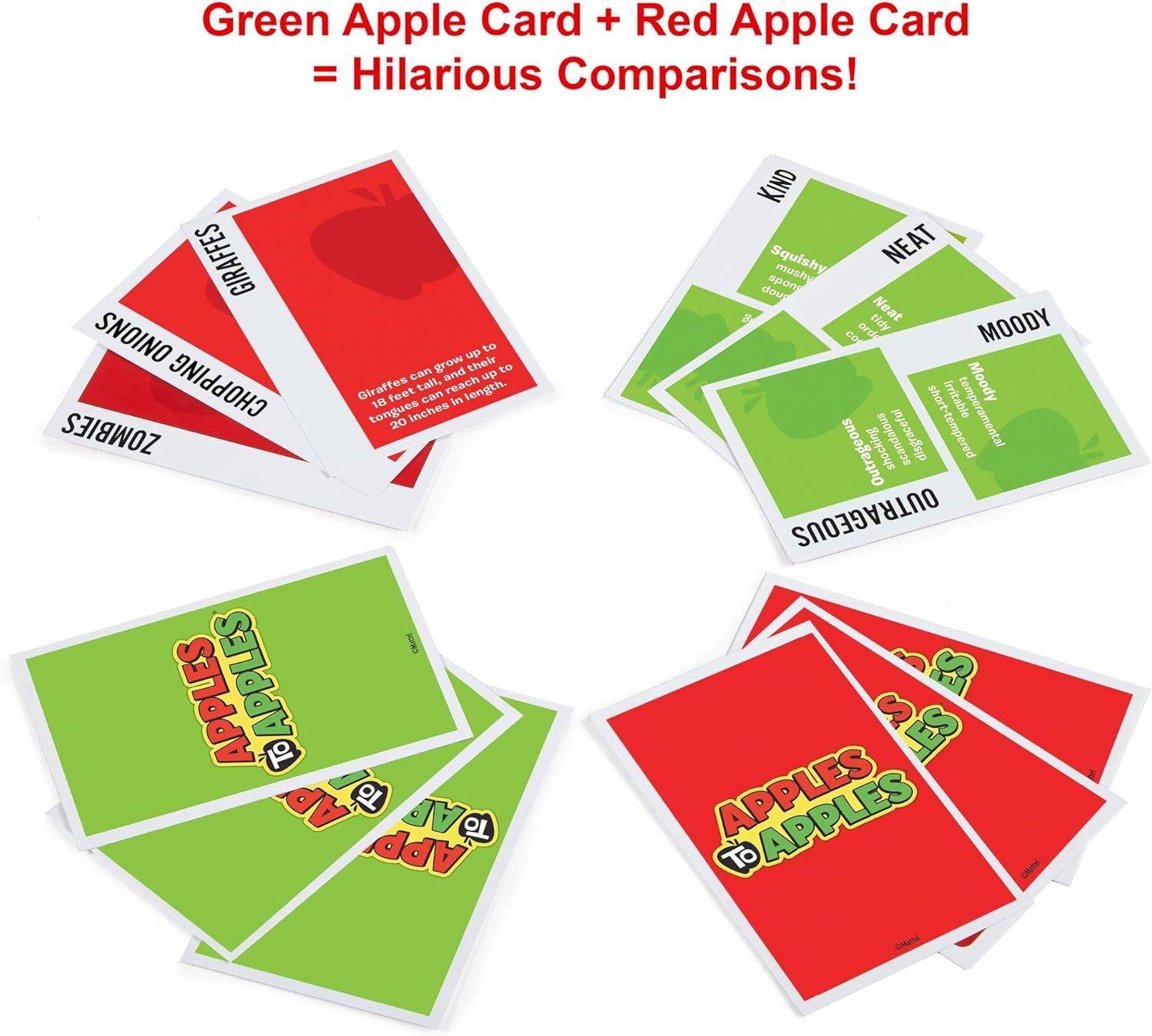 Mattel Games Apples To Apples Card Game, Family Game For Kids and Adults, Make Hilarious Comparisons with 1000 Cards
