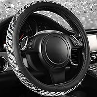 Vista 23 de CAR PASS - Funda de volante con diamantes brillantes de imitación y patrón de leopardo, con cristales de imitación brillantes para mujer