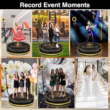 360 Photo Booth Machine, Free Customize Logo, Automatic Slow Motion Rotating 360 Video Camera Booth Selfie Platform, 360 Photo Booth for Party Event Halloween (40.1'')