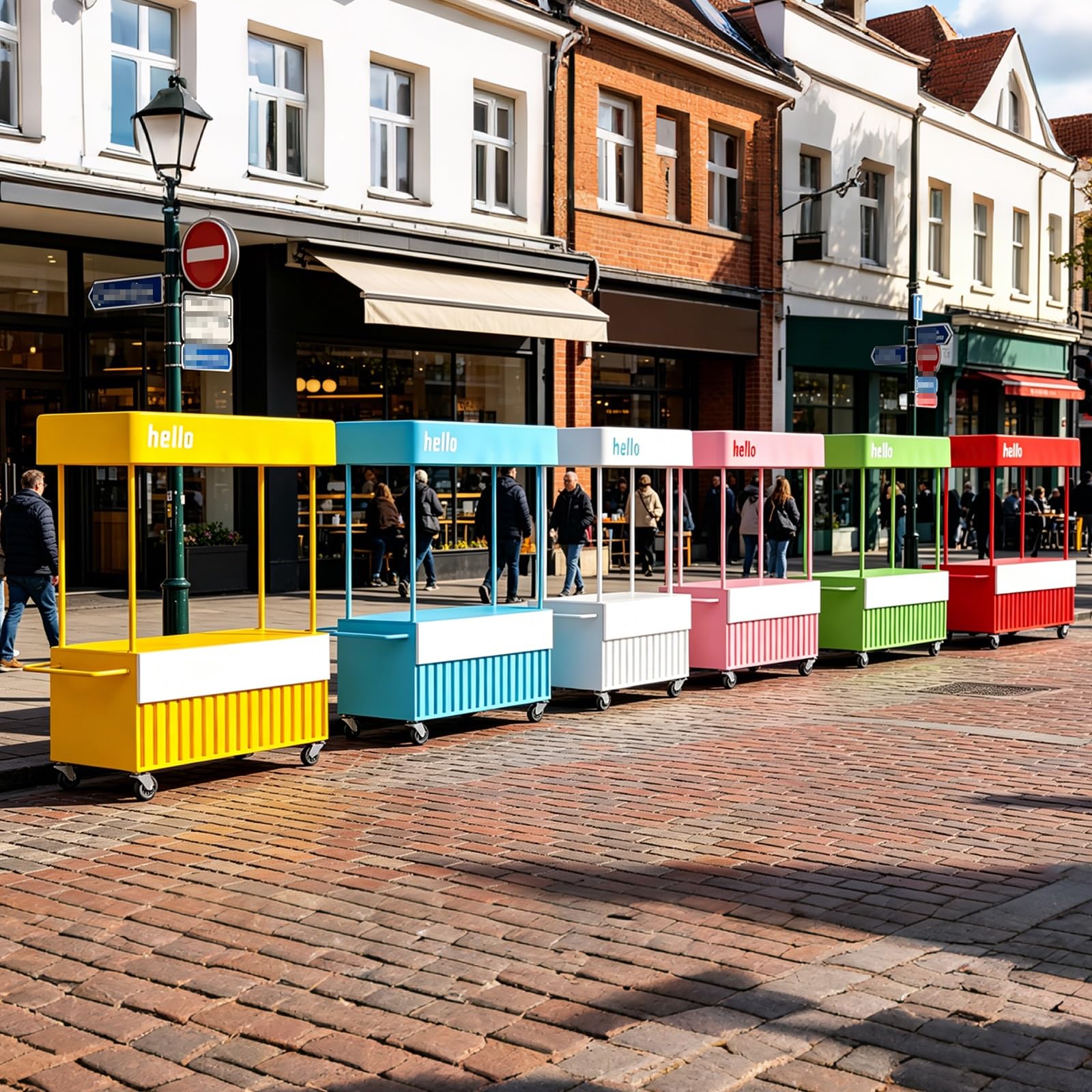 Carrello portatile del fornitore con ruote, Carrello mobile della stalla del mercato, Banco di mostra dell'alimento all'aperto con baldacchino, Ampio controsoffitto per eventi di strada, Vendite di