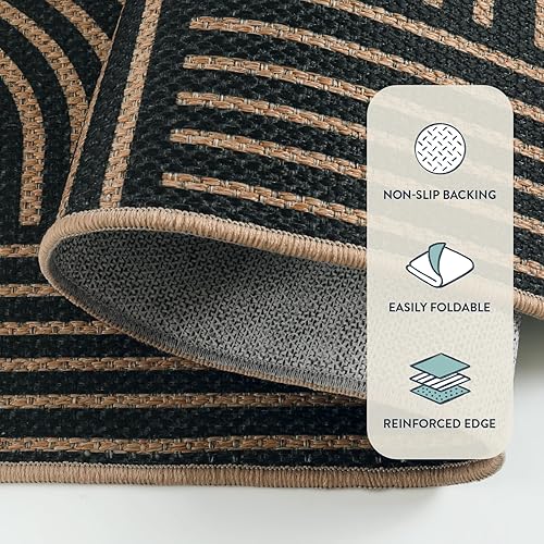 Vista 269 de Lahome Alfombra moderna de yute, de 2 x 8 pies, lavable, para entrada, granja, cocina, antideslizante, para interiores y exteriores, alfombra