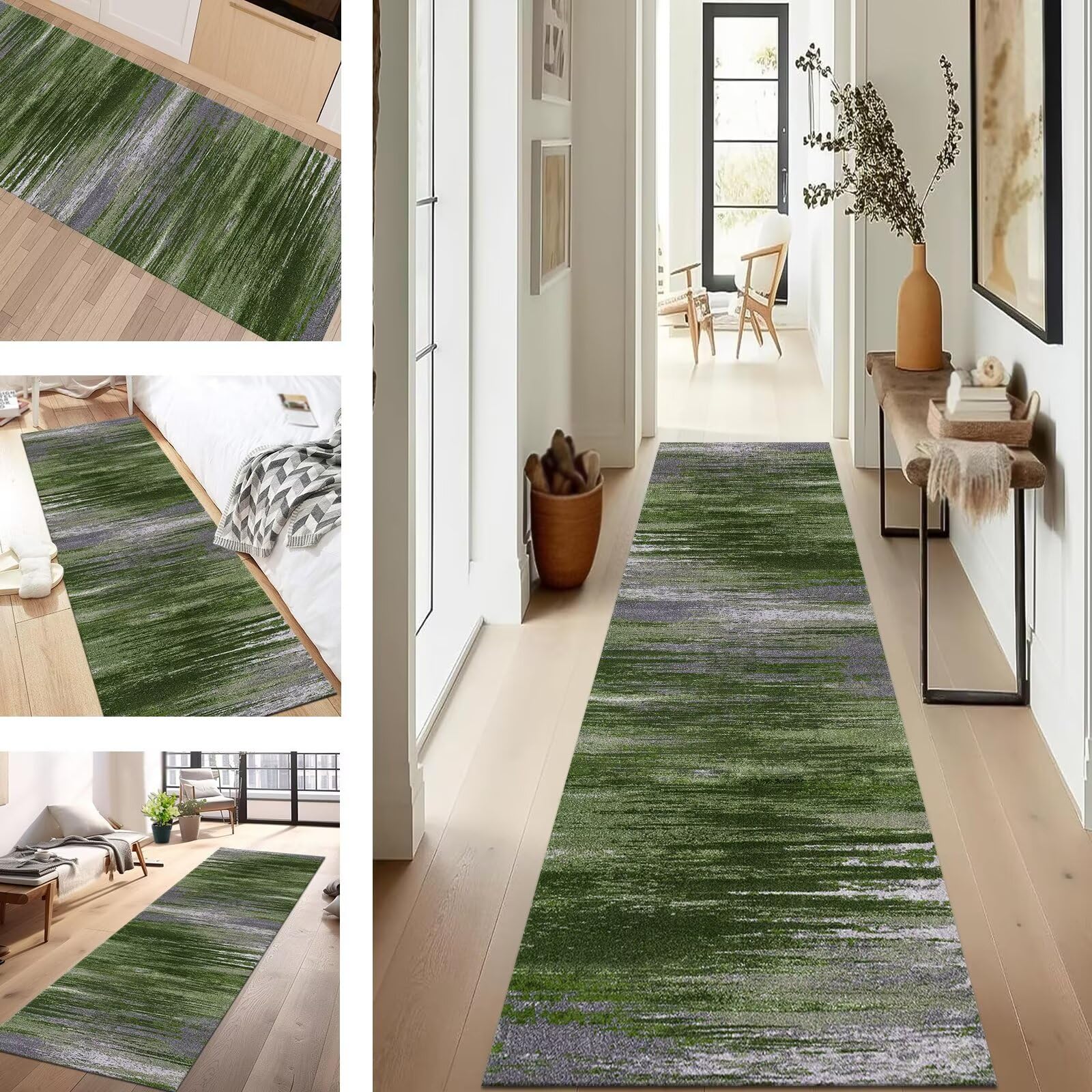 Tapis de couloir antidérapant pour escalier et buanderie, tapis long lavable