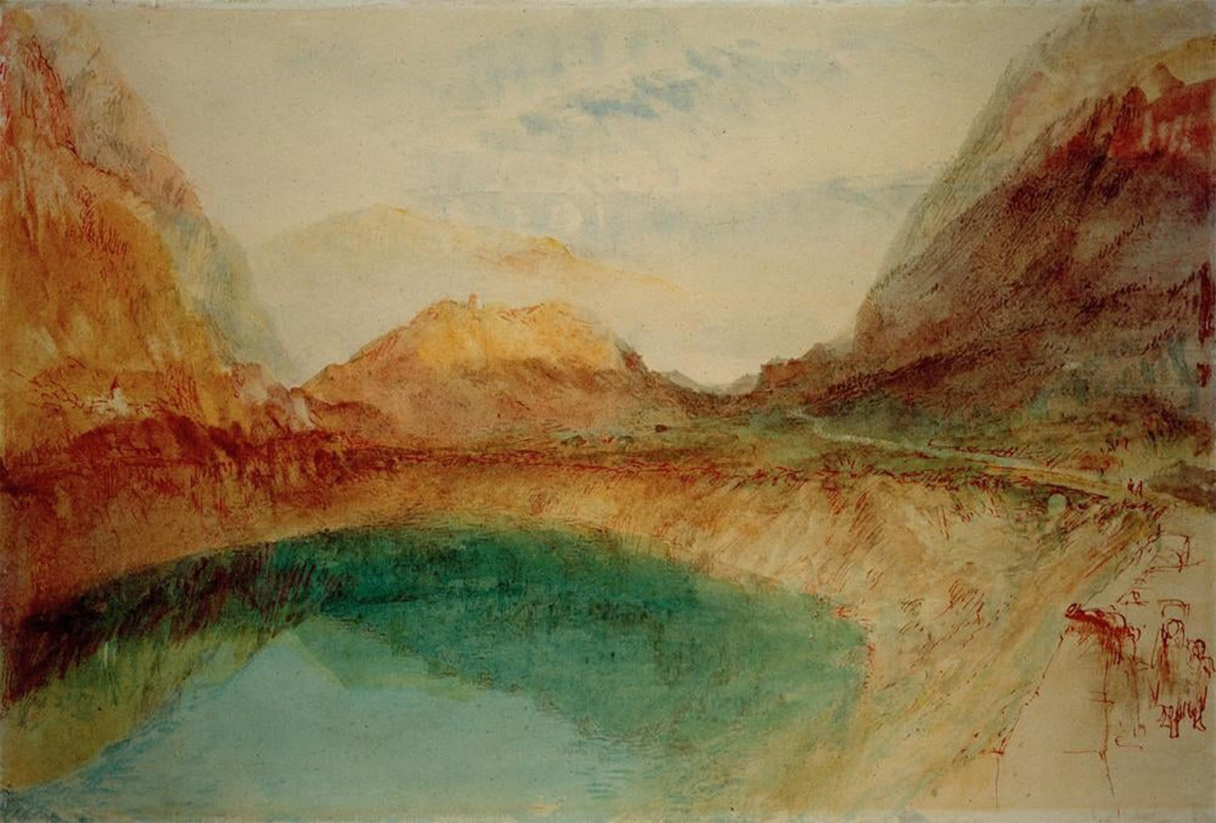 SERENDIPITP Aesthetic Poster Photo Wall Print Retro Picture Lake In The Swiss Mountains by Mallord William Turner Modern Wall Artwork for Home Decor 60x90cm
