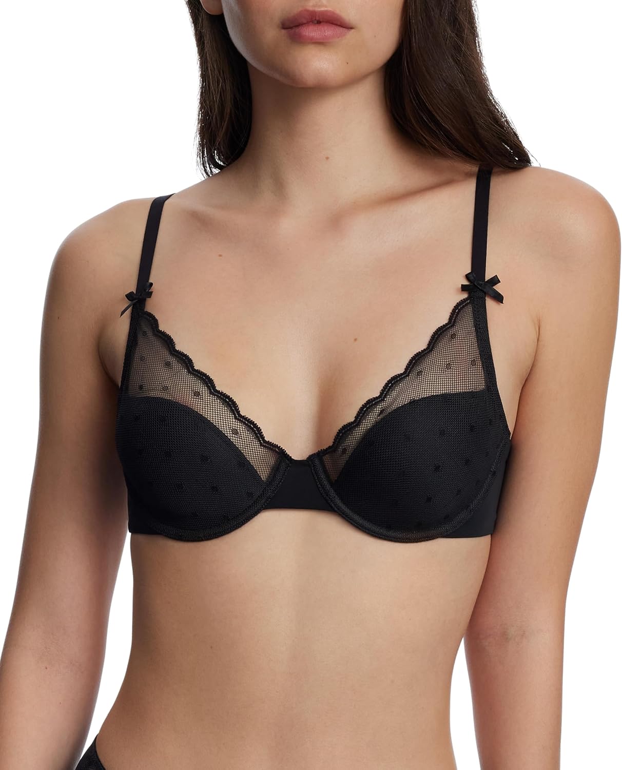 Skarlett Blue Women's Siren Lightly Lined Dotted Lace Underwire Bra 321242