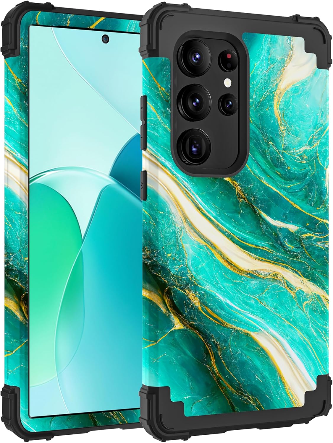 Hocase for Galaxy S24 Ultra Case, Shockproof Heavy Duty Hard Plastic+Soft Silicone