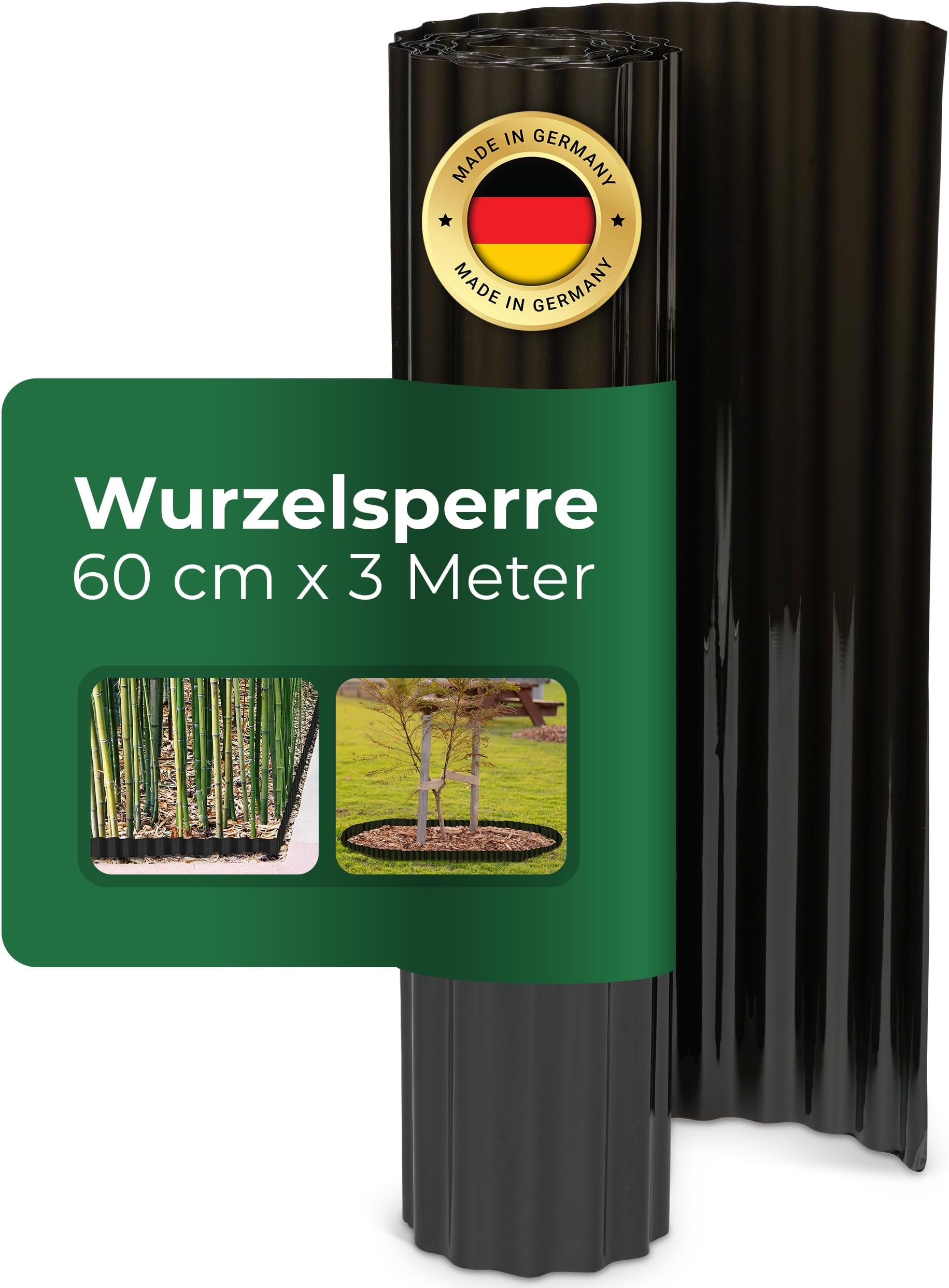 Novatool Root Barrier I 3.5 x 0.60 m I Black I Individually Malleable I Root Protection Sheet Rhizome Barrier for Bamboo Root Stop Weed Barrier Root Barrier Lawn Edging