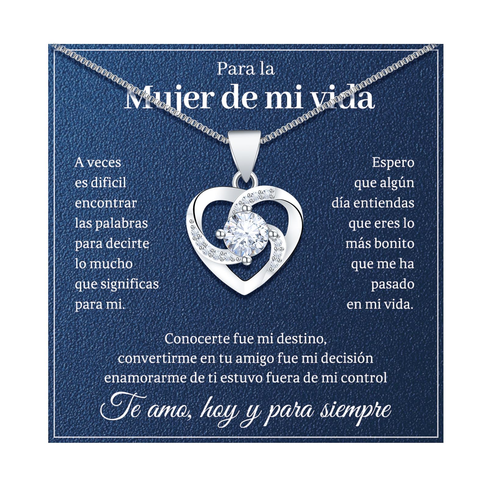 BOCHOI Regalos Originales para Mujer,Regalos para Madres Mamá,Collar Plata Mujer 925 Mamá Novia Esposa,Regalo Cumpleaños Mujer,Regalo dia de la Madre Día de San Valentín,Regalos Navidad Mujer Mamá