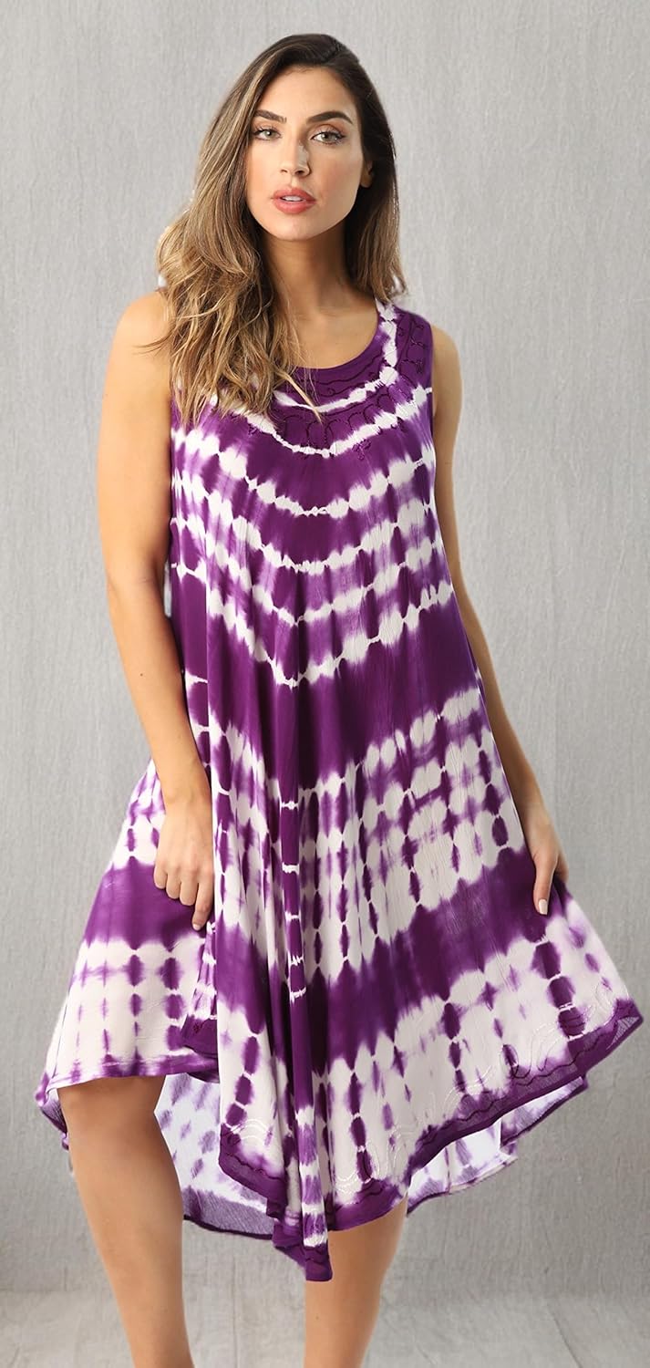 Riviera Sun Tie Dye Summer Dress - Beach Cover Up - Image 5